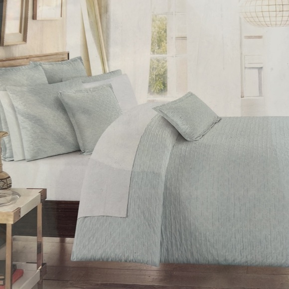 Nicole Miller 5 pc queen comforter set 100% cotton yearn dyed and woven - Picture 6 of 6